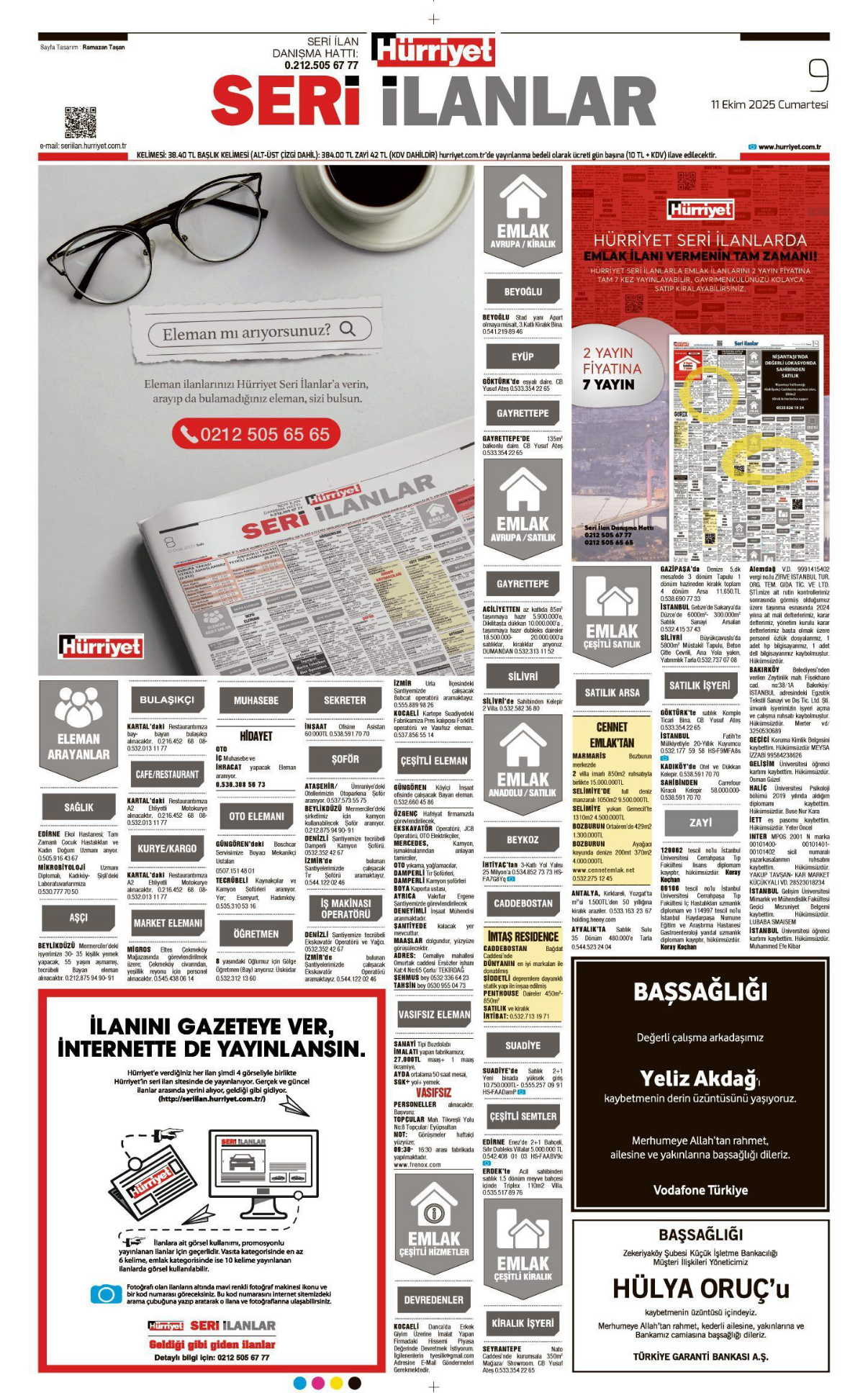 11 Ekim 2025 Vefat İlanları