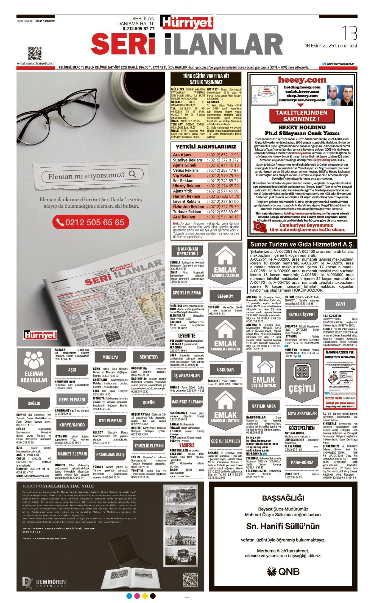 18 Ekim 2025 Vefat İlanları