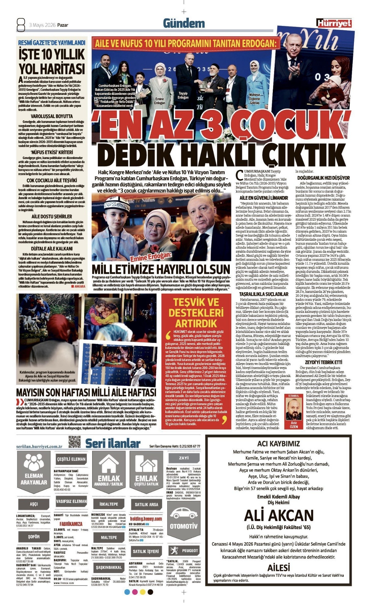 03 Mayıs 2026 Vefat İşanları